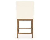 Canadel Champlain Upholstered Counter Stool 8002 in YJ Faux Leather and 03 Oak Washed, back view