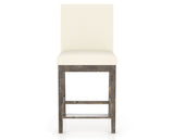 Canadel Champlain Upholstered Counter Stool 8002 in YJ Faux Leather and 08 Shadow, front view