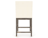 Canadel Champlain Upholstered Counter Stool 8002 in YJ Faux Leather and 08 Shadow, back view