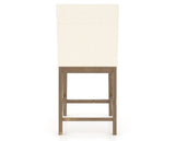 Canadel Champlain Upholstered Counter Stool 8002 in YJ Faux Leather and 25 Pecan Washed, back view
