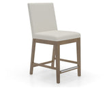 Canadel Sophia Counter Stool in Pecan Washed, YJ Faux Leather, three-quarter view
