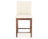 Canadel Champlain Upholstered Counter Stool 8002 in YJ Faux Leather and 33 Spice Washed, front view