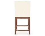 Canadel Champlain Upholstered Counter Stool 8002 in YJ Faux Leather and 33 Spice Washed, back view