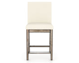 Canadel Champlain Upholstered Counter Stool 8002 in YJ Faux Leather and 72 Heritage Nature, front view