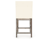 Canadel Champlain Upholstered Counter Stool 8002 in YJ Faux Leather and 72 Heritage Nature, back view
