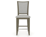 Canadel Upholstered Counter Stool 8003 in 7C Fabric and 08 Shadow and Fixed Base, front view