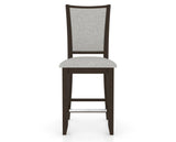 Canadel Upholstered Counter Stool 8003 in 7C Fabric and 59 Davy's Grey and Fixed Base, front view