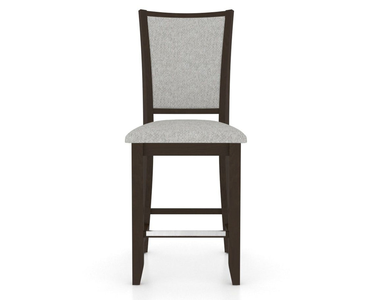 Canadel Upholstered Counter Stool 8003 in 7C Fabric and 59 Davy's Grey and Fixed Base, front view