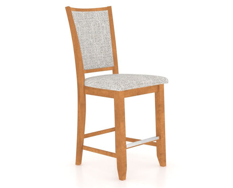 Canadel Upholstered Counter Stool 8003 in FP Crypton® and 01 Honey Washed and Fixed Base, three-quarter view
