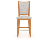 Canadel Upholstered Counter Stool 8003 in FP Crypton® and 01 Honey Washed and Fixed Base, front view