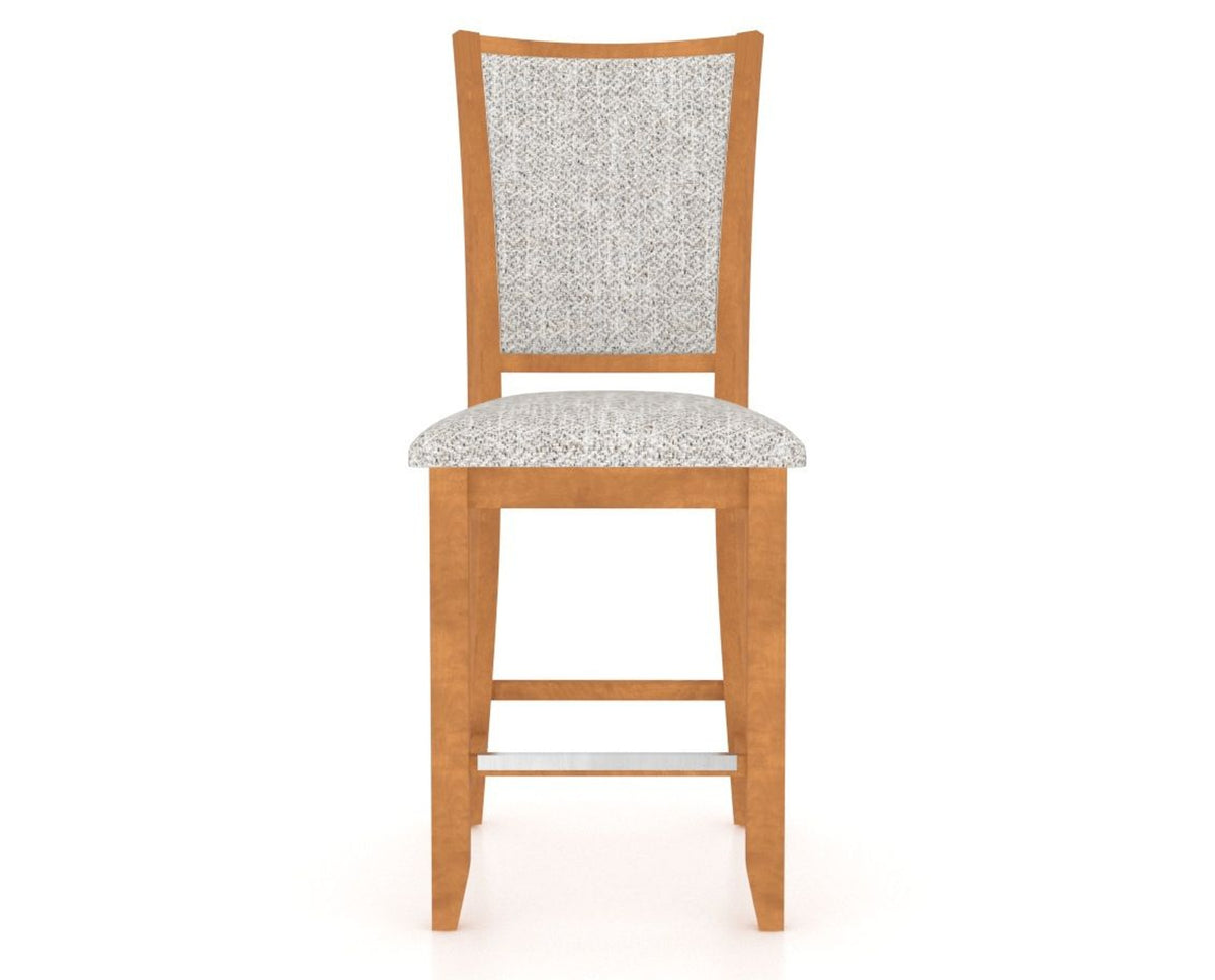 Canadel Upholstered Counter Stool 8003 in FP Crypton® and 01 Honey Washed and Fixed Base, front view