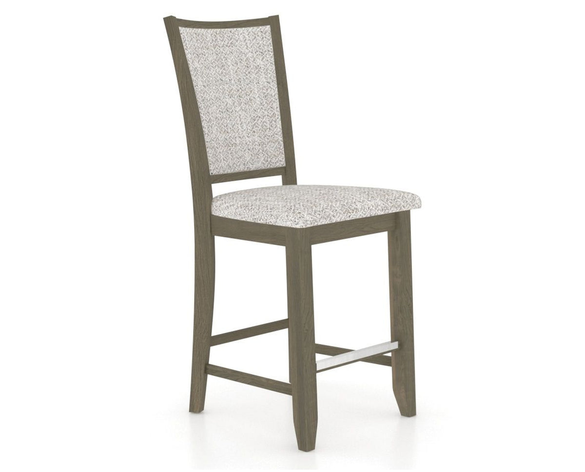Canadel Upholstered Counter Stool 8003 in FP Crypton® and 08 Shadow and Fixed Base, three-quarter view