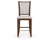 Canadel Upholstered Counter Stool 8003 in FP Crypton® and 19 Cognac Washed and Fixed Base, front view