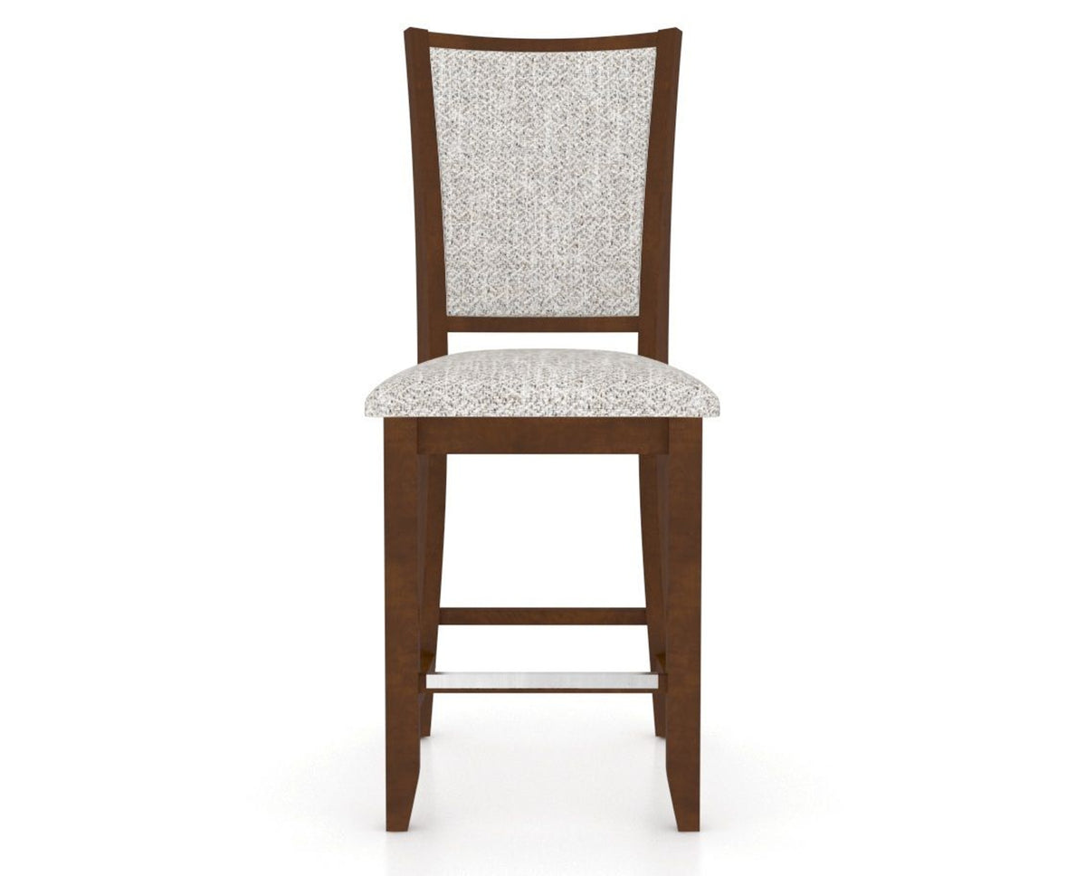 Canadel Upholstered Counter Stool 8003 in FP Crypton® and 19 Cognac Washed and Fixed Base, front view