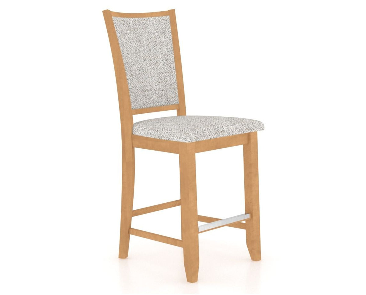 Canadel Upholstered Counter Stool 8003 in FP Crypton® and 20 Caramel Washed and Fixed Base, three-quarter view