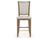 Canadel Upholstered Counter Stool 8003 in FP Crypton® and 25 Pecan Washed and Fixed Base, front view