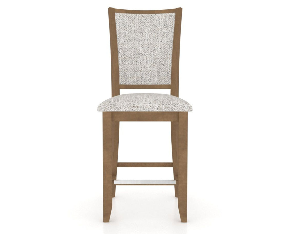 Canadel Upholstered Counter Stool 8003 in FP Crypton® and 25 Pecan Washed and Fixed Base, front view