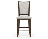 Canadel Upholstered Counter Stool 8003 in FP Crypton® and 29 Hazelnut Washed and Fixed Base, front view