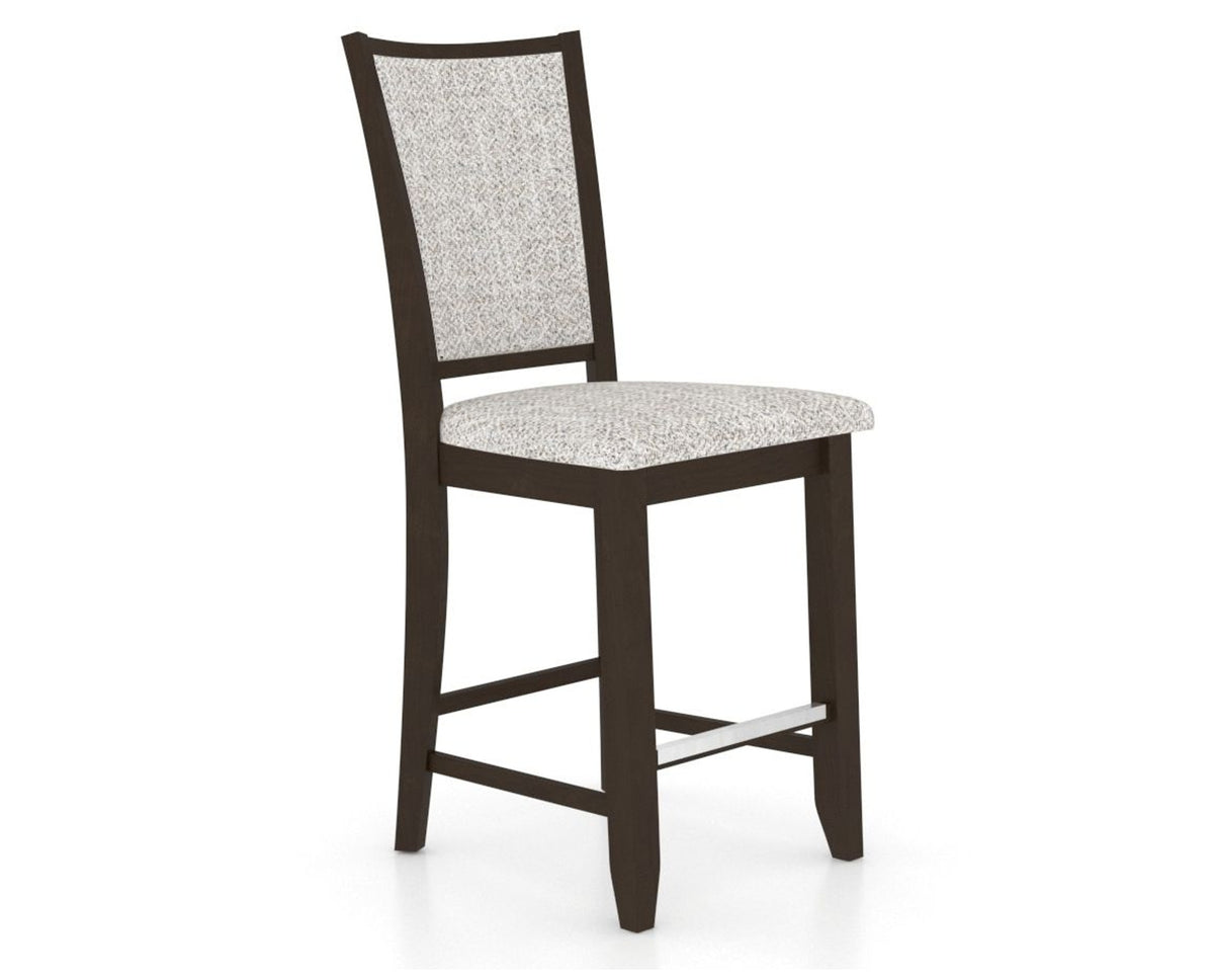 Canadel Upholstered Counter Stool 8003 in FP Crypton® and 59 Davy's Grey and Fixed Base, three-quarter view