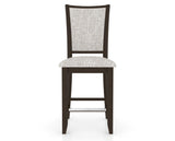Canadel Upholstered Counter Stool 8003 in FP Crypton® and 59 Davy's Grey and Fixed Base, front view