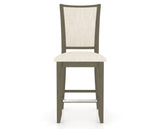Canadel Upholstered Counter Stool 8003 in FT InsideOut® and 08 Shadow and Fixed Base, front view