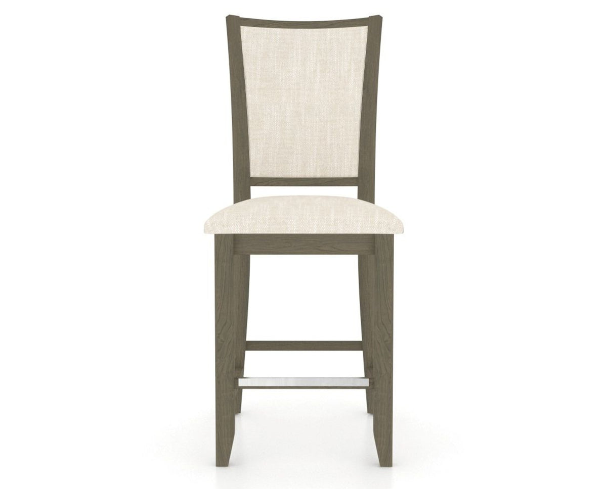 Canadel Upholstered Counter Stool 8003 in FT InsideOut® and 08 Shadow and Fixed Base, front view