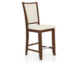 Canadel Upholstered Counter Stool 8003 in FT InsideOut® and 19 Cognac Washed and Fixed Base, three-quarter view