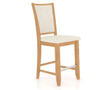 Canadel Upholstered Counter Stool 8003 in FT InsideOut® and 20 Caramel Washed and Fixed Base, three-quarter view