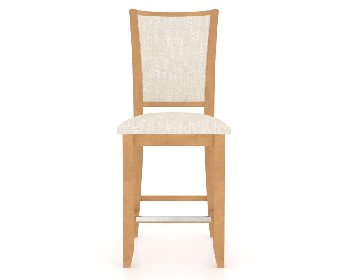 Canadel Upholstered Counter Stool 8003 in FT InsideOut® and 20 Caramel Washed and Fixed Base, front view