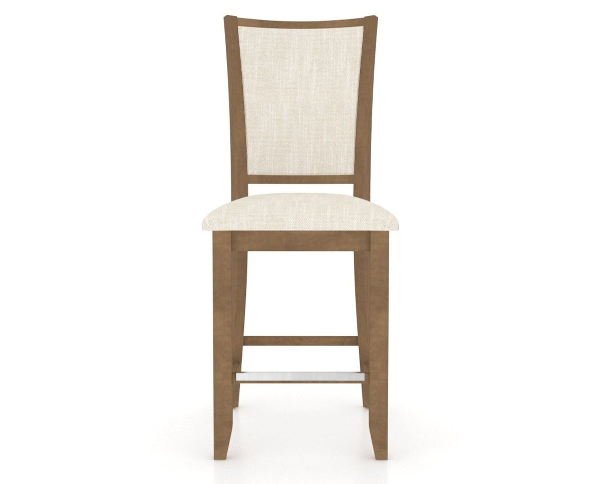 Canadel Upholstered Counter Stool 8003 in FT InsideOut® and 25 Pecan Washed and Fixed Base, front view