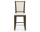 Canadel Upholstered Counter Stool 8003 in FT InsideOut® and 29 Hazelnut Washed and Fixed Base, front view