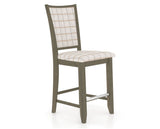Canadel Upholstered Counter Stool 8003 in OZ Fabric and 08 Shadow and Fixed Base, three-quarter view