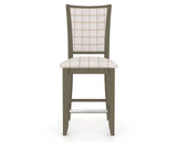 Canadel Upholstered Counter Stool 8003 in OZ Fabric and 08 Shadow and Fixed Base, front view