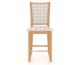 Canadel Upholstered Counter Stool 8003 in OZ Fabric and 20 Caramel Washed and Fixed Base, front view