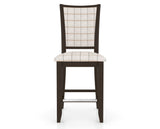Canadel Upholstered Counter Stool 8003 in OZ Fabric and 59 Davy's Grey and Fixed Base, front view