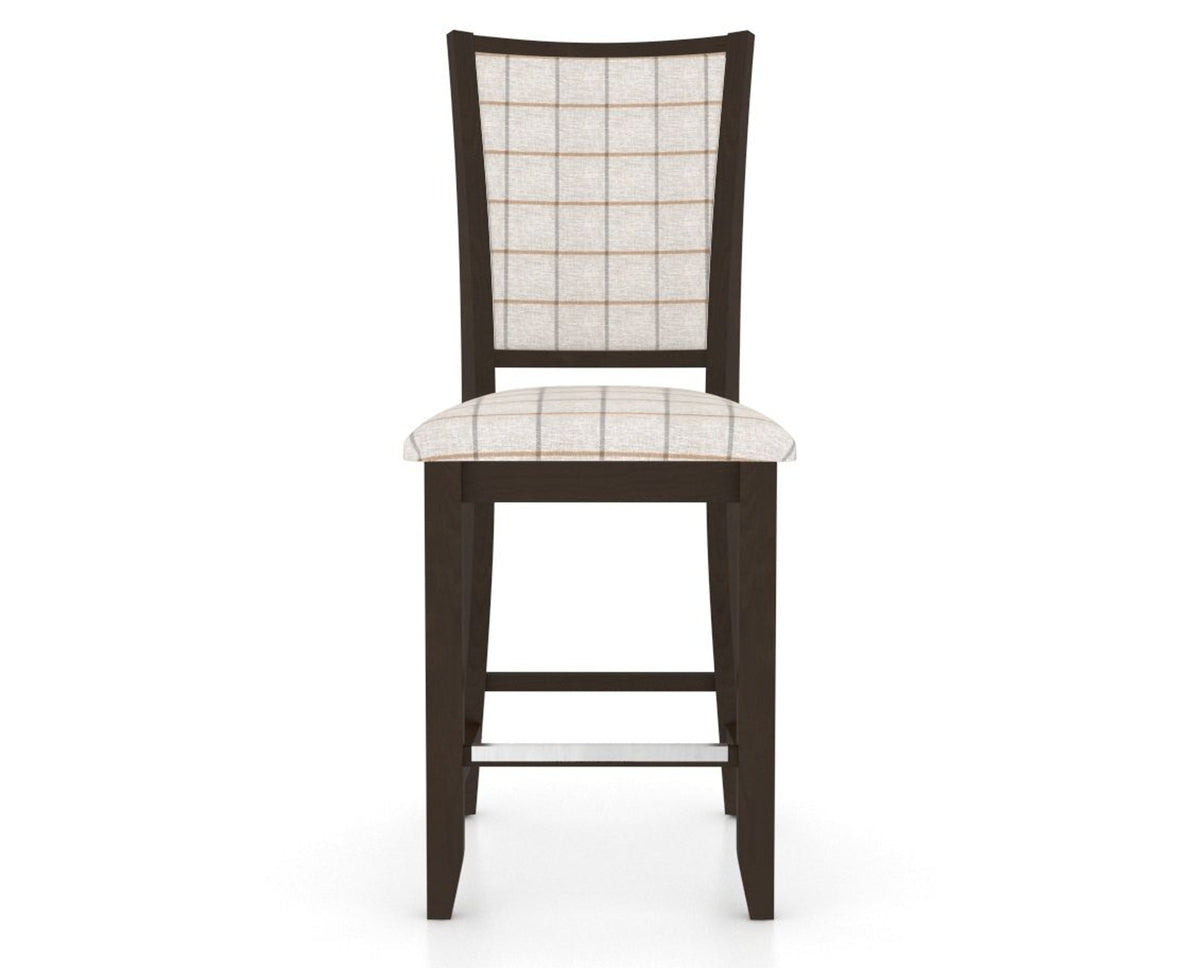 Canadel Upholstered Counter Stool 8003 in OZ Fabric and 59 Davy's Grey and Fixed Base, front view