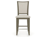 Canadel Upholstered Counter Stool 8003 in TB Fabric and 08 Shadow and Fixed Base, front view