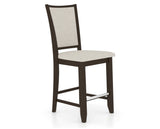 Canadel Upholstered Counter Stool 8003 in TB Fabric and 59 Davy's Grey and Fixed Base, three-quarter view