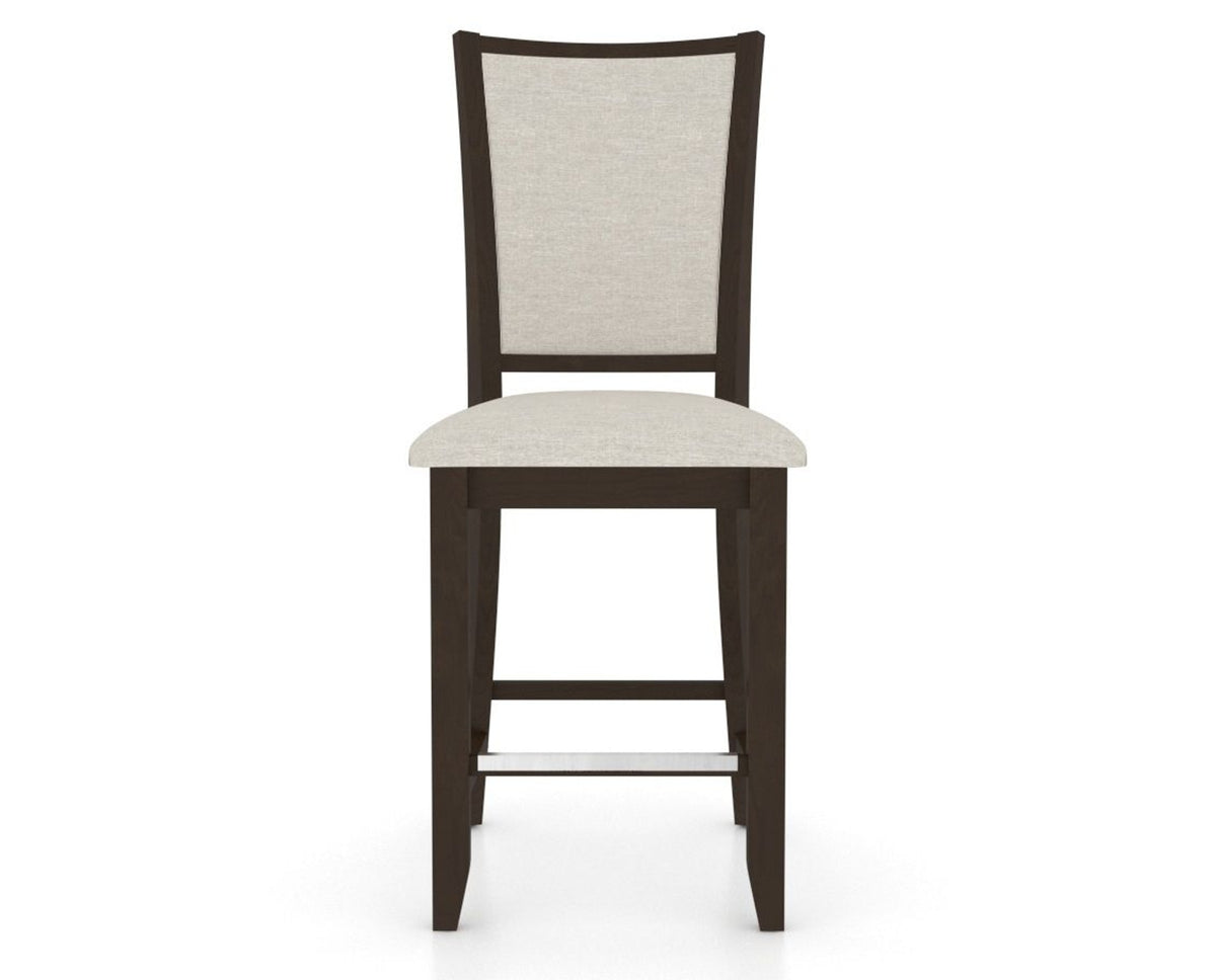 Canadel Upholstered Counter Stool 8003 in TB Fabric and 59 Davy's Grey and Fixed Base, front view