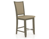 Canadel Upholstered Counter Stool 8003 in XY Faux Leather and 08 Shadow and Fixed Base, three-quarter view