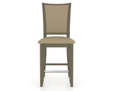 Canadel Upholstered Counter Stool 8003 in XY Faux Leather and 08 Shadow and Fixed Base, front view