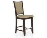 Canadel Upholstered Counter Stool 8003 in XY Faux Leather and 59 Davy's Grey and Fixed Base, three-quarter view