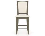 Canadel Upholstered Counter Stool 8003 in YJ Faux Leather and 08 Shadow and Fixed Base, front view