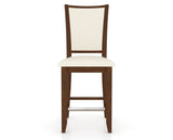 Canadel Upholstered Counter Stool 8003 in YJ Faux Leather and 19 Cognac Washed and Fixed Base, front view