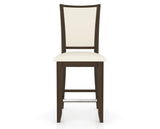 Canadel Upholstered Counter Stool 8003 in YJ Faux Leather and 29 Hazelnut Washed and Fixed Base, front view