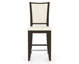 Canadel Upholstered Counter Stool 8003 in YJ Faux Leather and 59 Davy's Grey and Fixed Base, front view