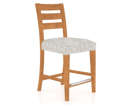 Canadel Upholstered Counter Stool 8039 in FP Crypton® and 01 Honey Washed, three-quarter view