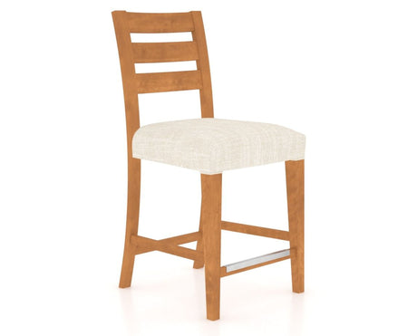 Canadel Upholstered Counter Stool 8039 in FT InsideOut® and 01 Honey Washed, three-quarter view