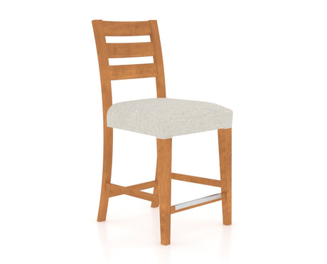 Canadel Upholstered Counter Stool 8039 in Honey Washed & Fabric TB, three-quarter view