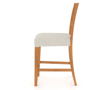 Canadel Upholstered Counter Stool 8039 in Honey Washed & Fabric TB, side view